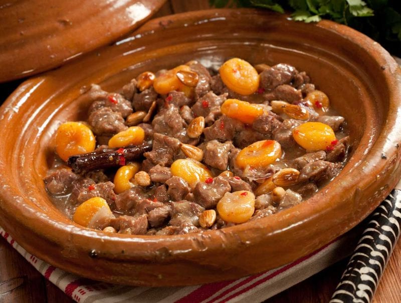 Tagine of Lamb with Apricots and Almonds