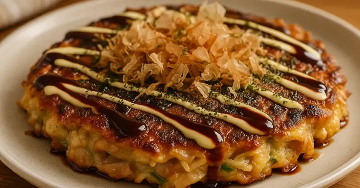 Okonomiyaki (Savory Japanese Cabbage Pancake)