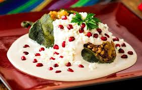 Chiles en Nogada (Poblano Chilies in Walnut Sauce)